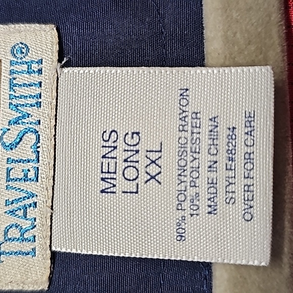 Travel Smith mens long XXL long sleeve shirt. Casual button down. Rust/red color - Picture 7 of 9